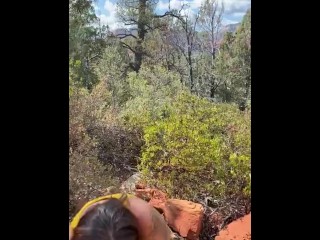 Black-haired pissing on Hike