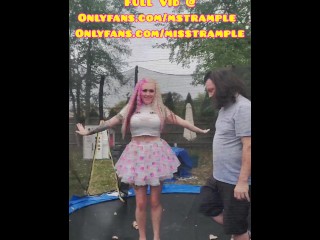 Outside Trampoline female dominance Trample leaping in Sandals podophilia caboose globs