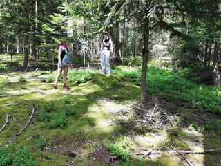 Two alt girls have a picnic in the forest and it goes well