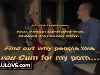 'Babe sits with gams stretched & bathrobe open, yam-sized udders and cunt out talking with spouse about life behind the pornography - Lelu Lo