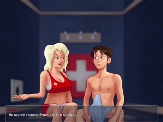 Summertime Saga - Carl and medical beach lifeguard Kessie