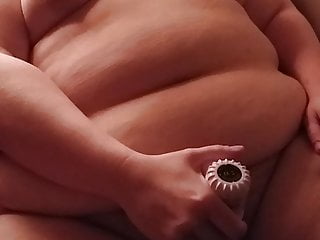 My plus-size wifey jacking with her plaything