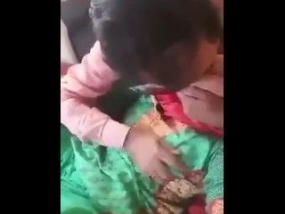 Punjabi duo romantic..spouse fellating ginormous wifey tits