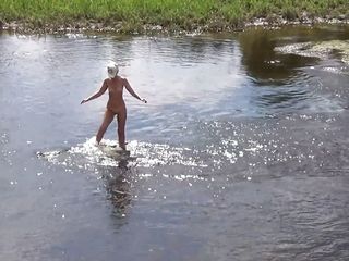 Naked bathing in Derzha-river - shick shack shock