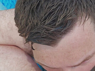 Step Daddy Cums in Boys Mouth in the Swimming Pool