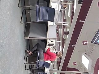 Lovely bum in stretch pants DMV spycam