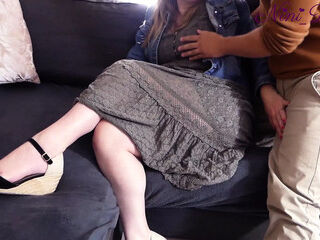 My old slutty stepmother wants to show me her big ass under her long skirt