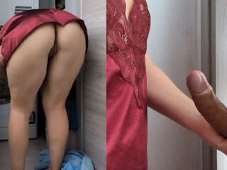 Stepmom gets stuck in the washing machine, stepson her