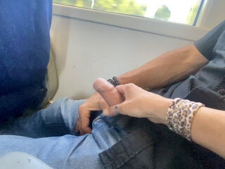 ACCIDENTAL SEX ON THE TRAIN - HANDJOB AND CUMSHOT WITH AMATEUR MILF