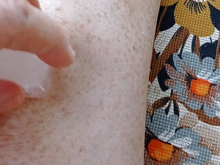 Ice cube game in the garden