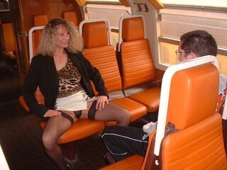 Pervert milf and cherry stud in train