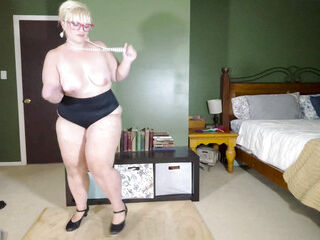Striptease: Old Jazz and Swing Make Alice Horny as She Counts You Down to Cum After Stripping and Jiggling Her Fat Body