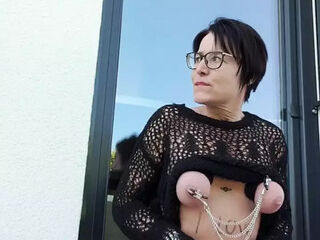 Milf Julie nude window cleaning