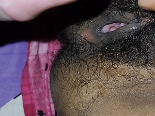 Indian Bhabhi unshaved wet vagina juice coming out while leisurely pounding