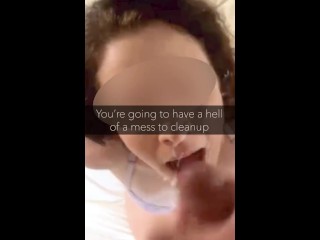 Scarlett VanWhite - uber-sexy Hotwife sends hotwife Captions Snaps to her spouse while she gets a facial cumshot!