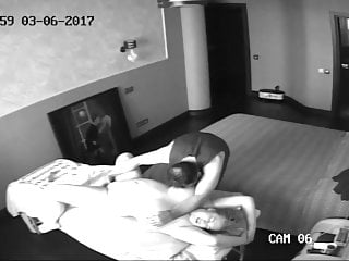 Covert web cam banged after rubdown by massive customer trio